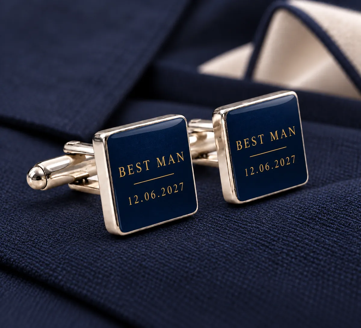 Wedding Cufflinks | Groom & Groomsmen Gifts printed with a best man design