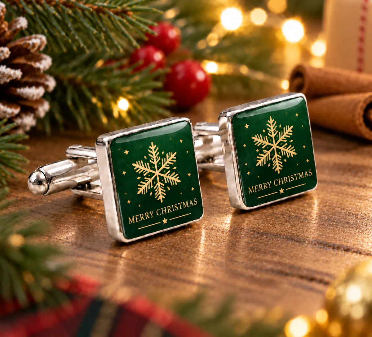 Cufflinks for Every Occasion | Personalised Gifts printed with a christmas design