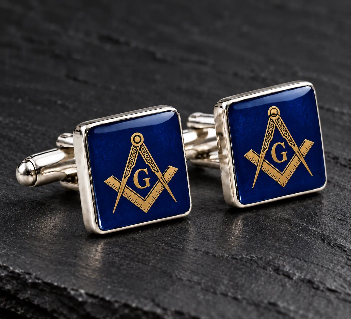 Corporate and Bulk Personalised Cufflinks printed with a masonic design