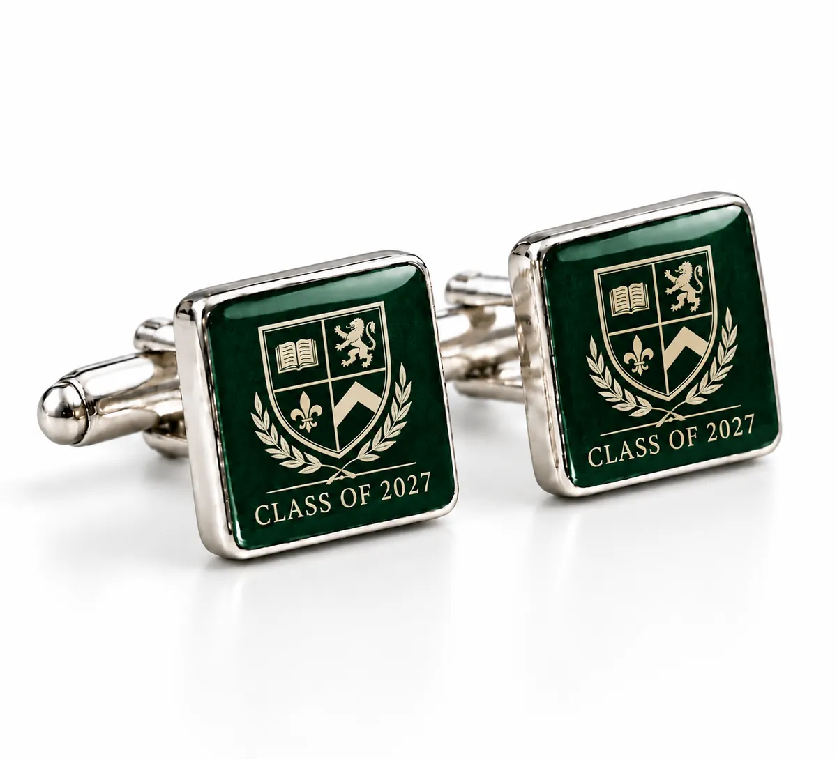 Personalised Prom Cufflinks printed with a school leavers redo design