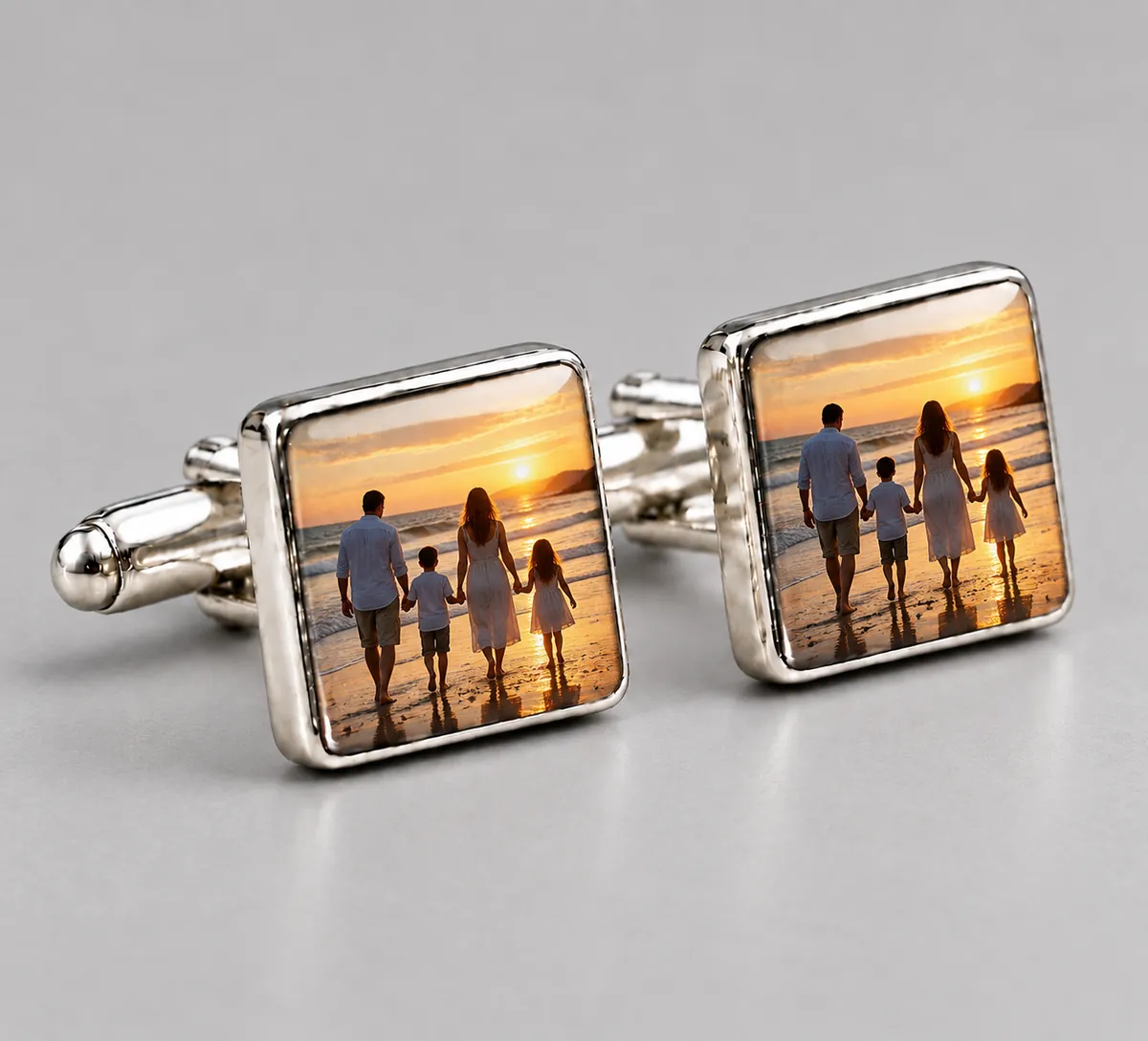 Personalised Grandad Cufflinks printed with a family photo design