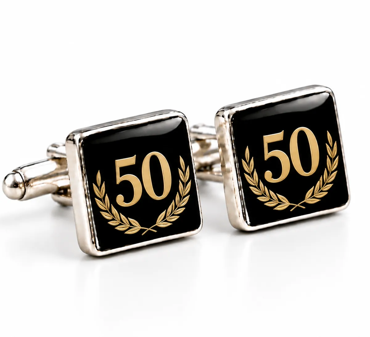 50th Birthday Cufflinks printed with a 50th birthday design