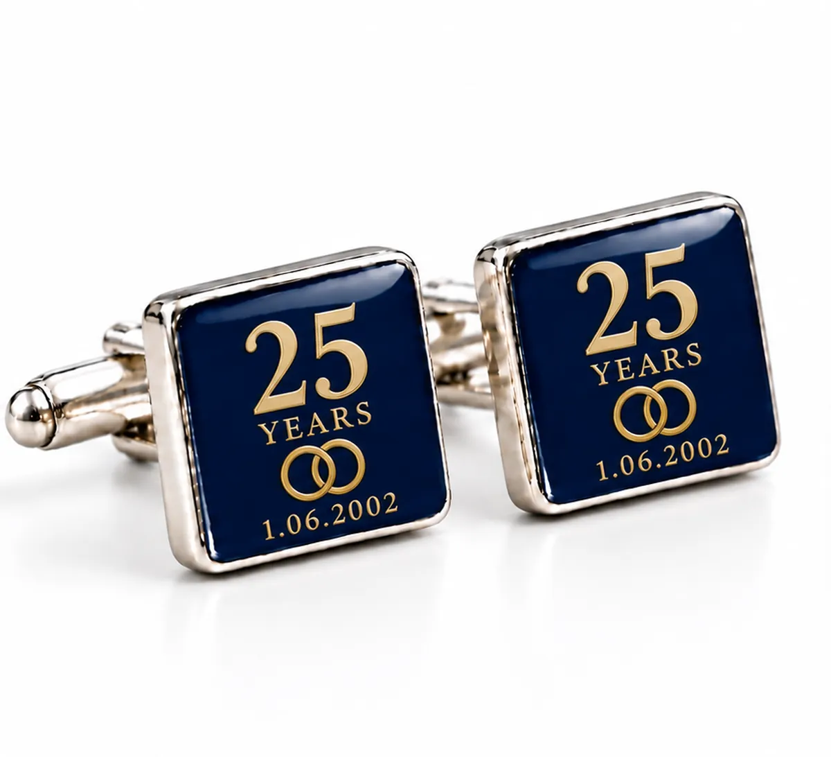 Wedding Date Cufflinks printed with a anniversary design