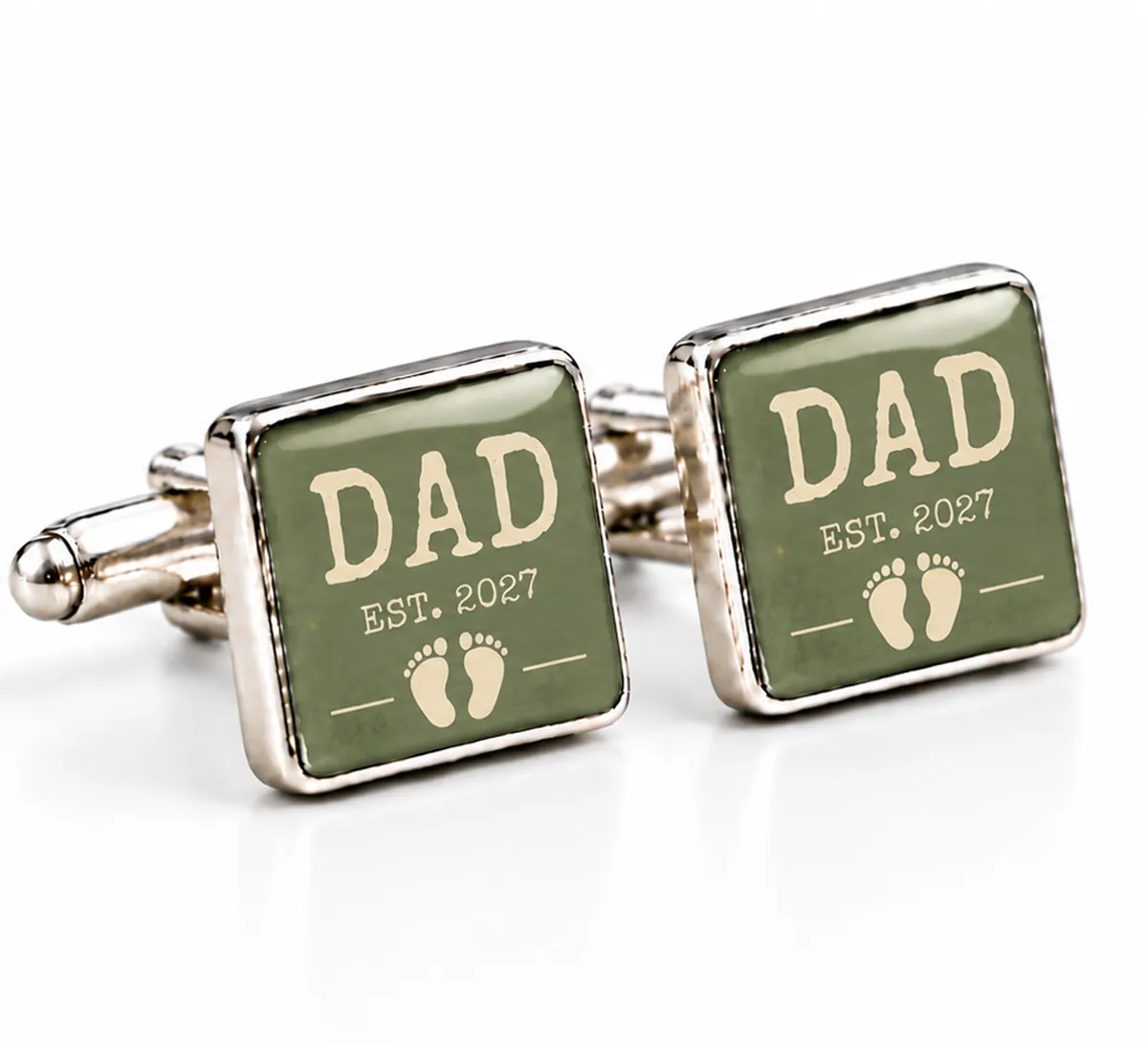 Baby Scan Cufflinks printed with a new dad design