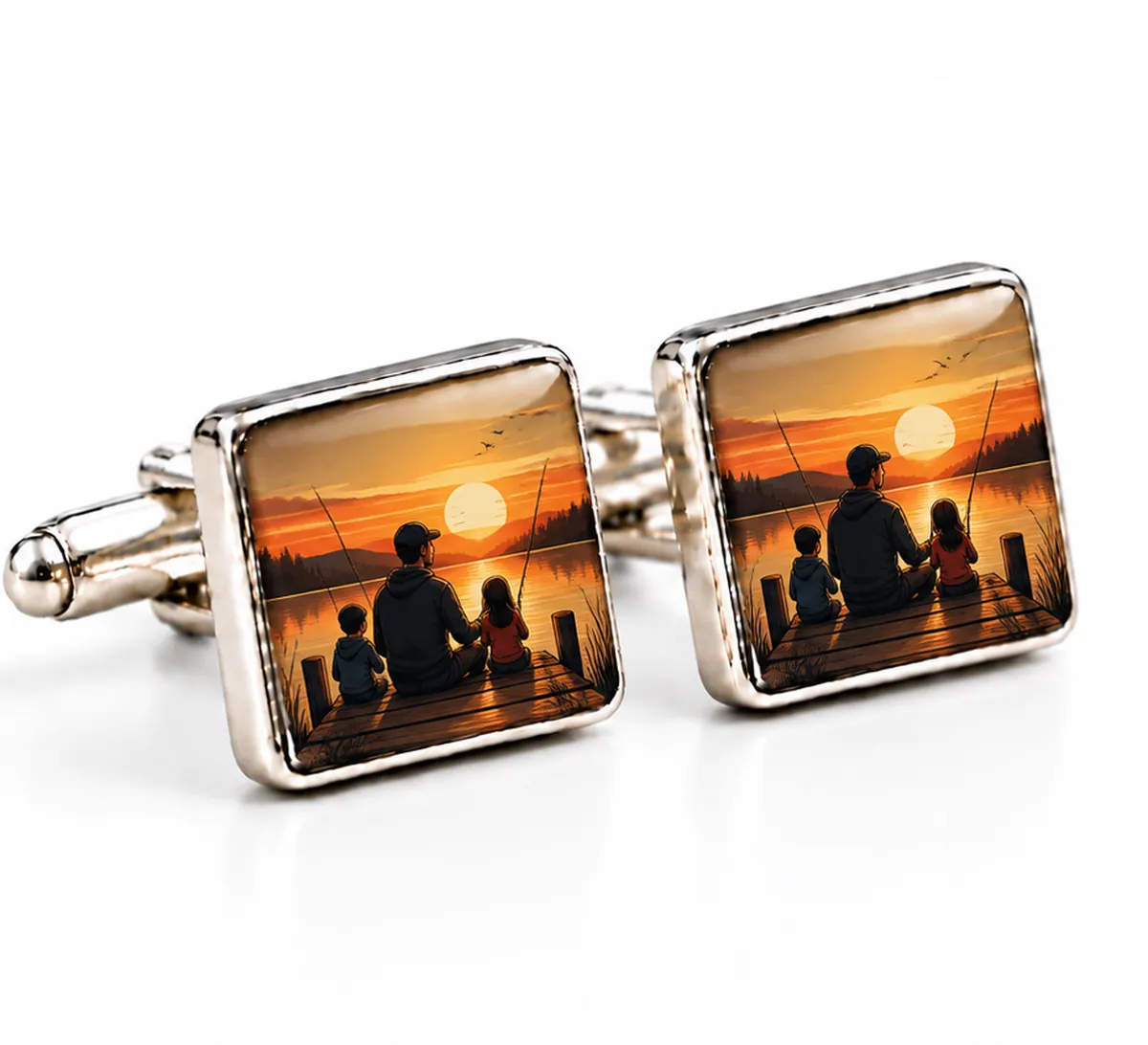 Personalised Cufflinks printed with a dad design