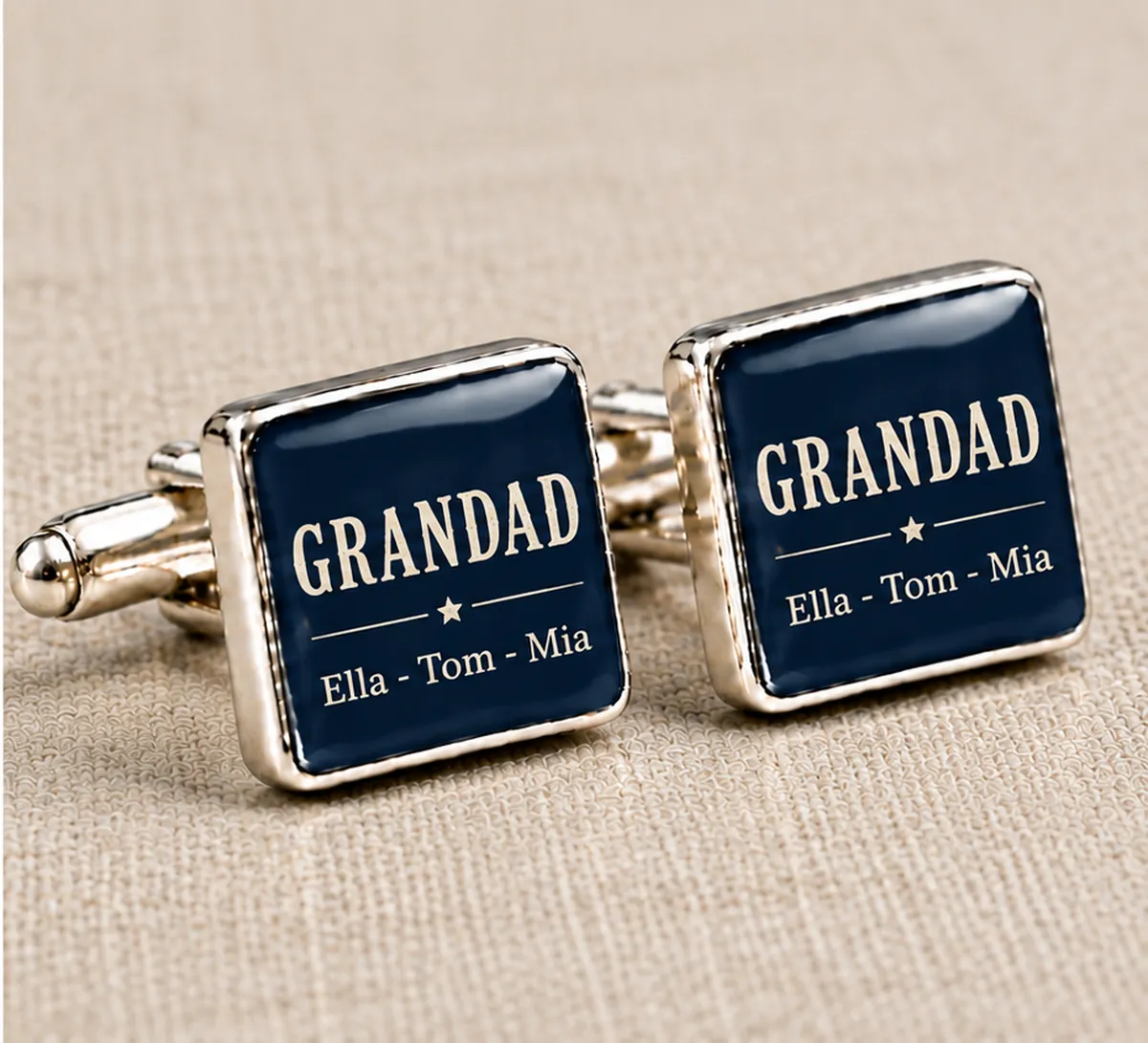 Cufflink Gift Ideas | Personalised Gifts for Him printed with a grandad design