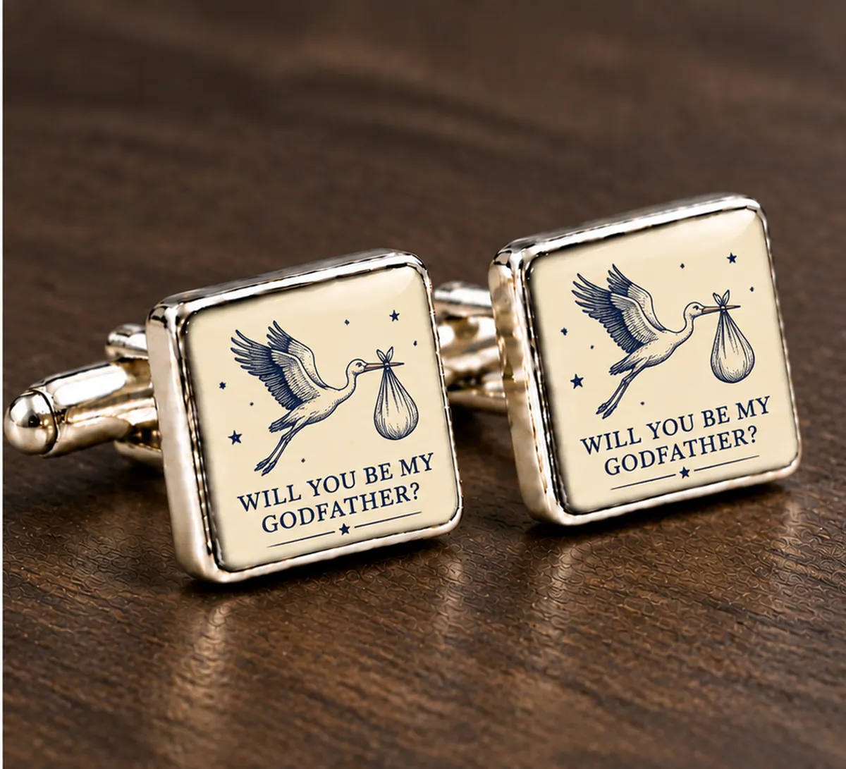 Personalised Godfather Cufflinks printed with a godfather design