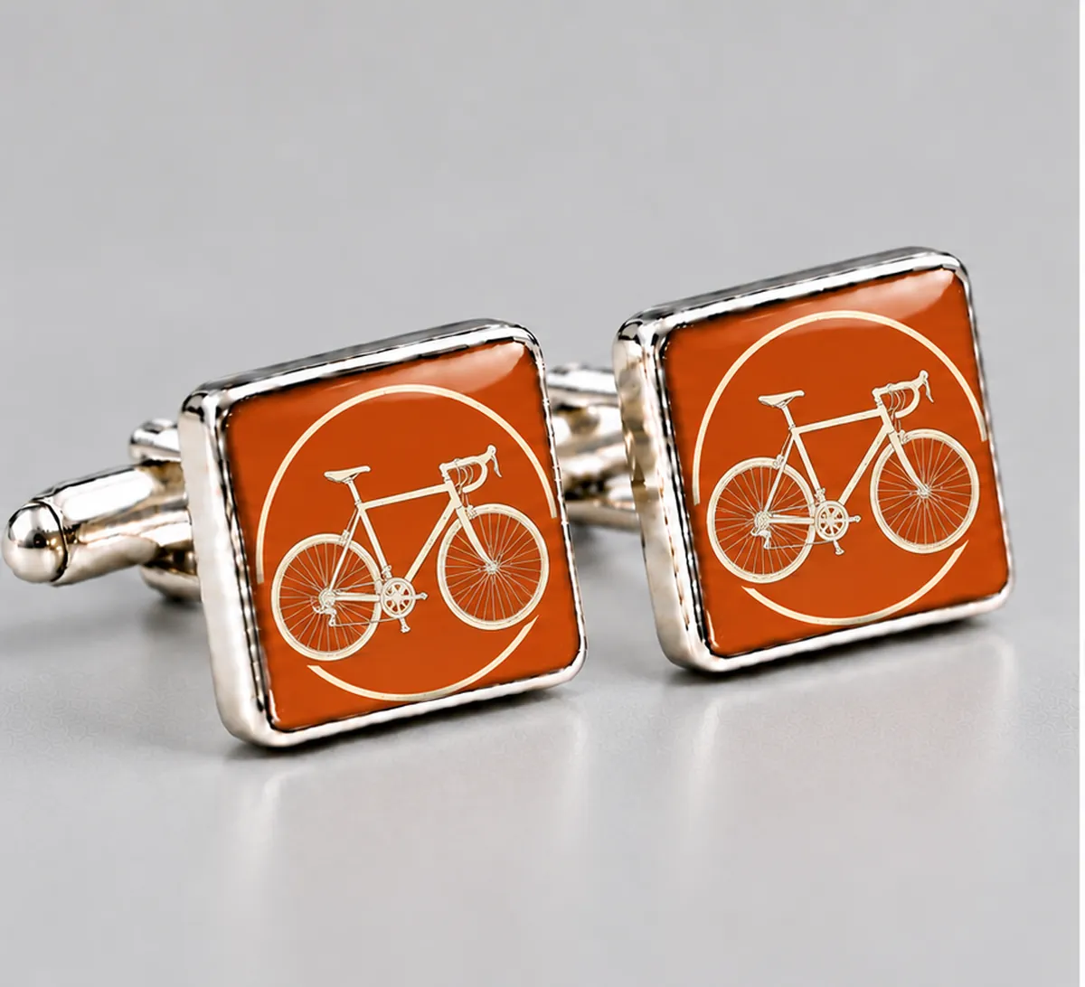 Hobby & Profession Cufflinks | Personalised Designs printed with a cycling design