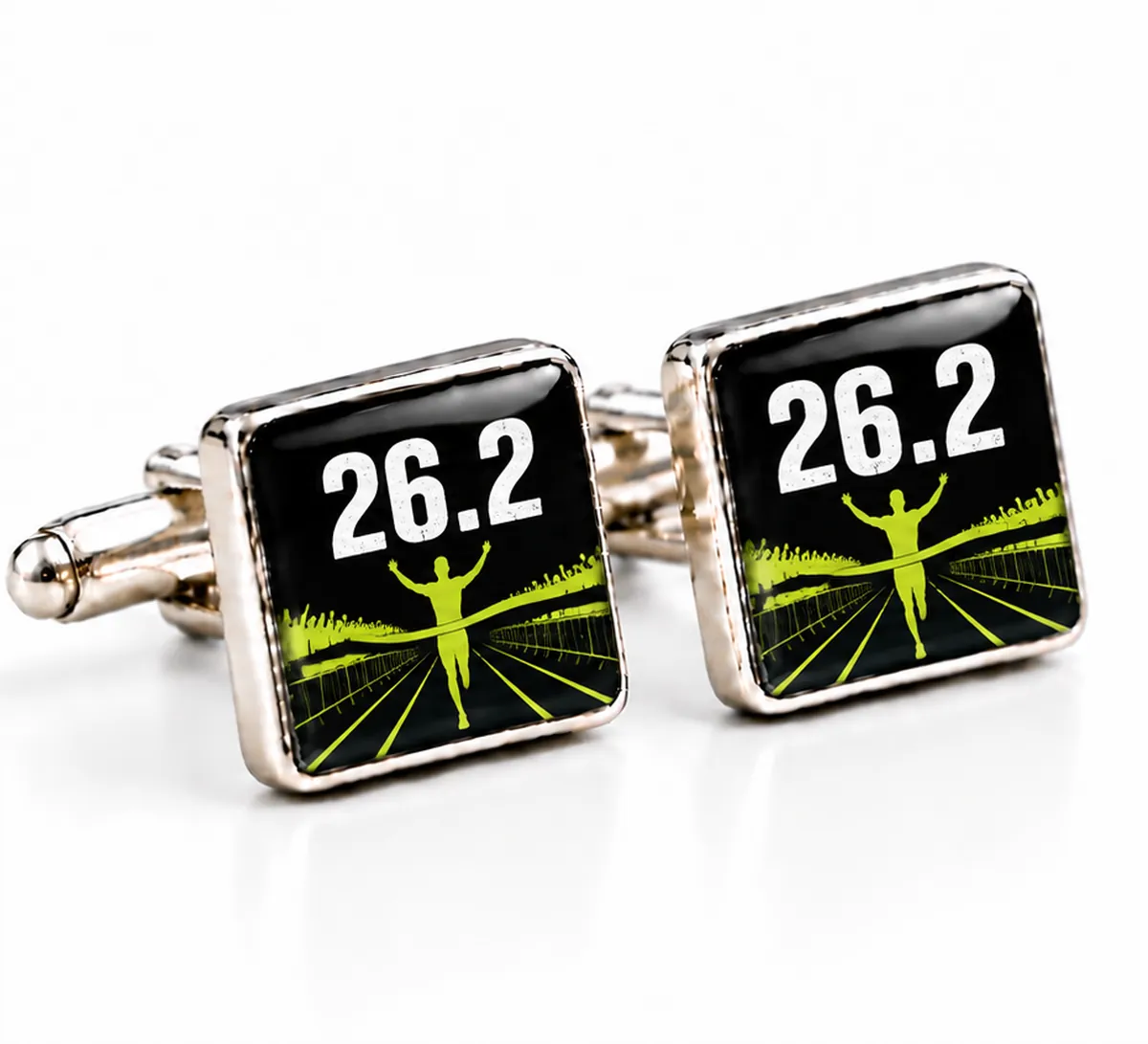 Personalised Running Cufflinks printed with a running design