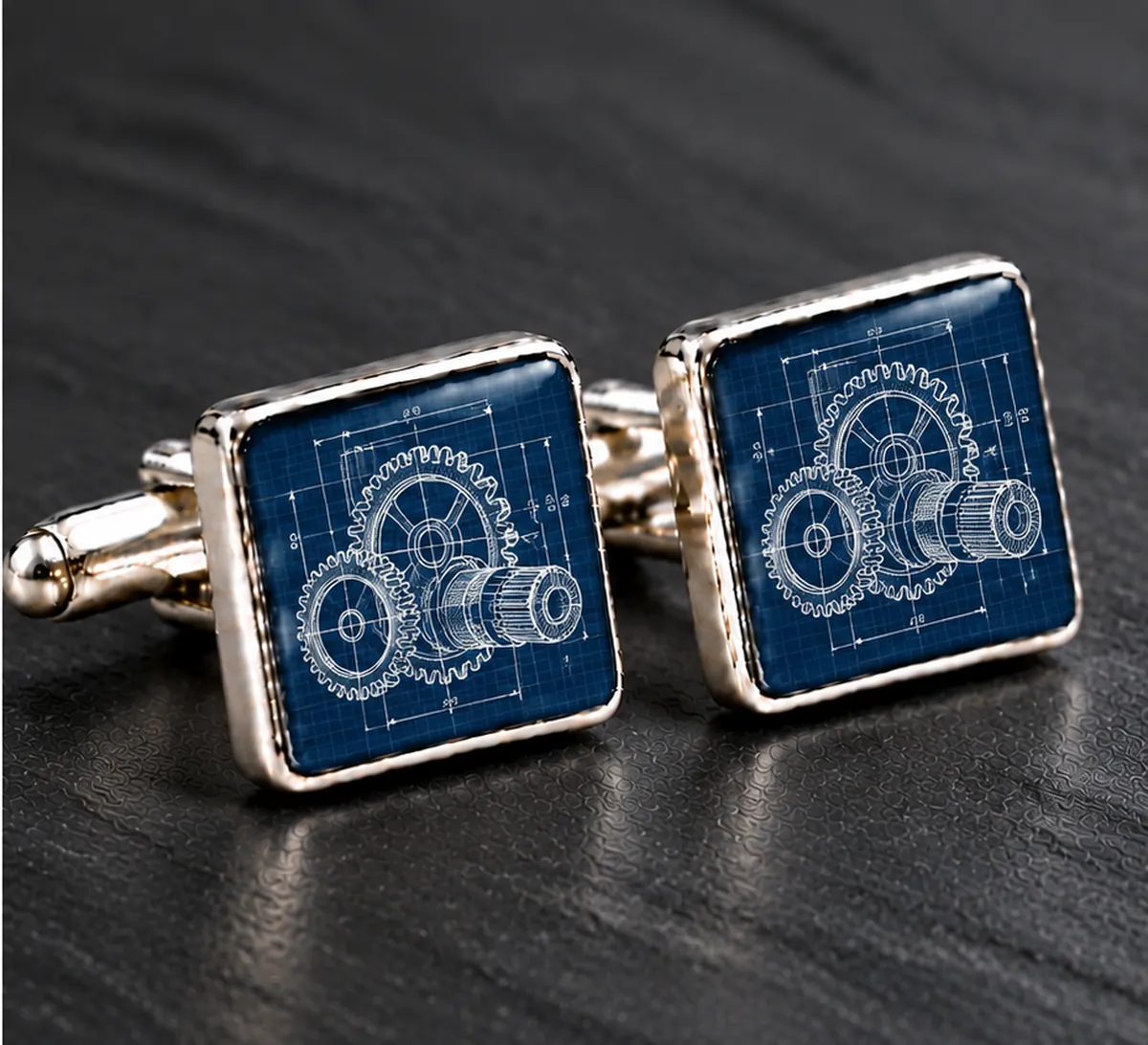 Personalised Engineer Cufflinks printed with a engineer design