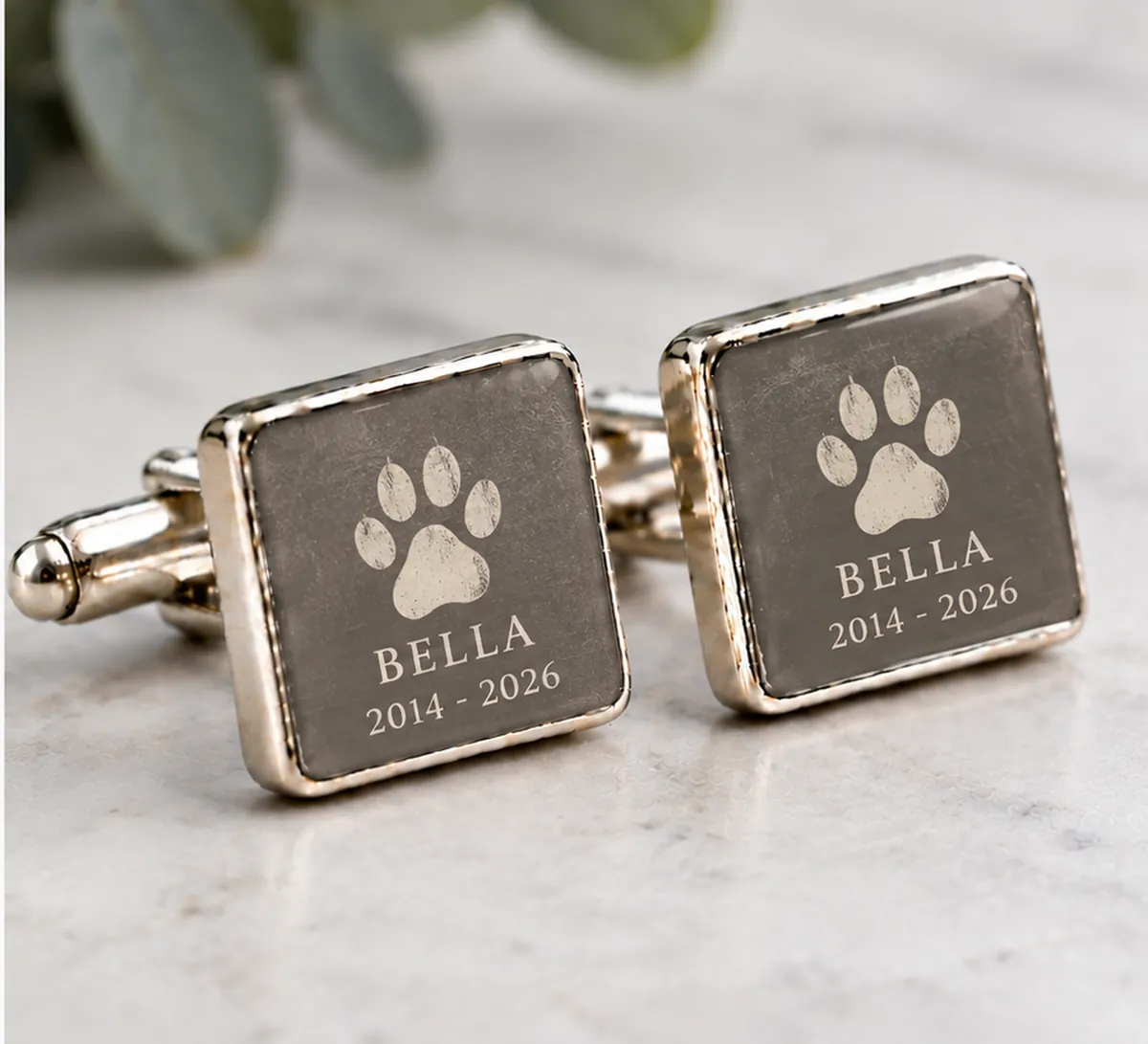 Memorial Cufflinks | Photo & Handwriting Keepsakes printed with a pet memorial design