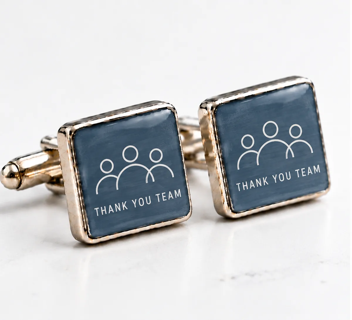 Corporate Gift Cufflinks printed with a staff gift design