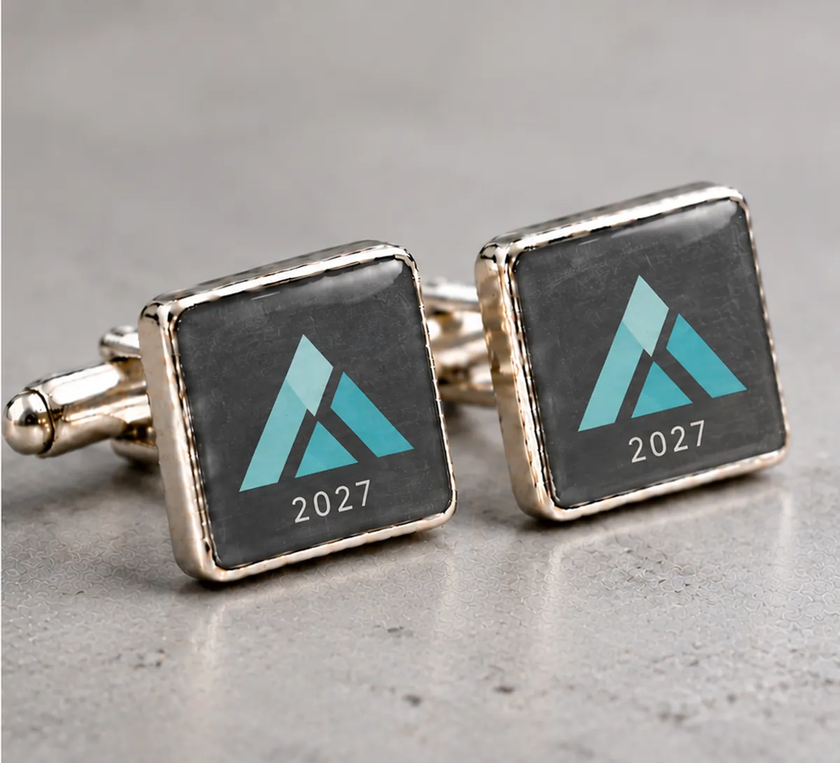 Corporate Gift Cufflinks printed with a conference design