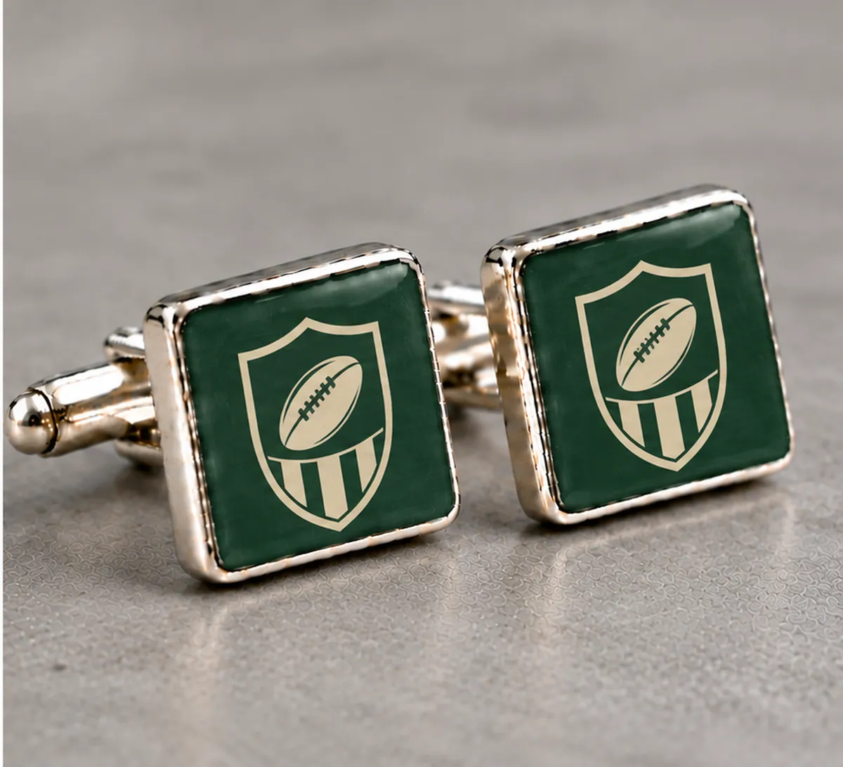 Football Club Cufflinks Printed with Your Club Badge printed with a rugby club design