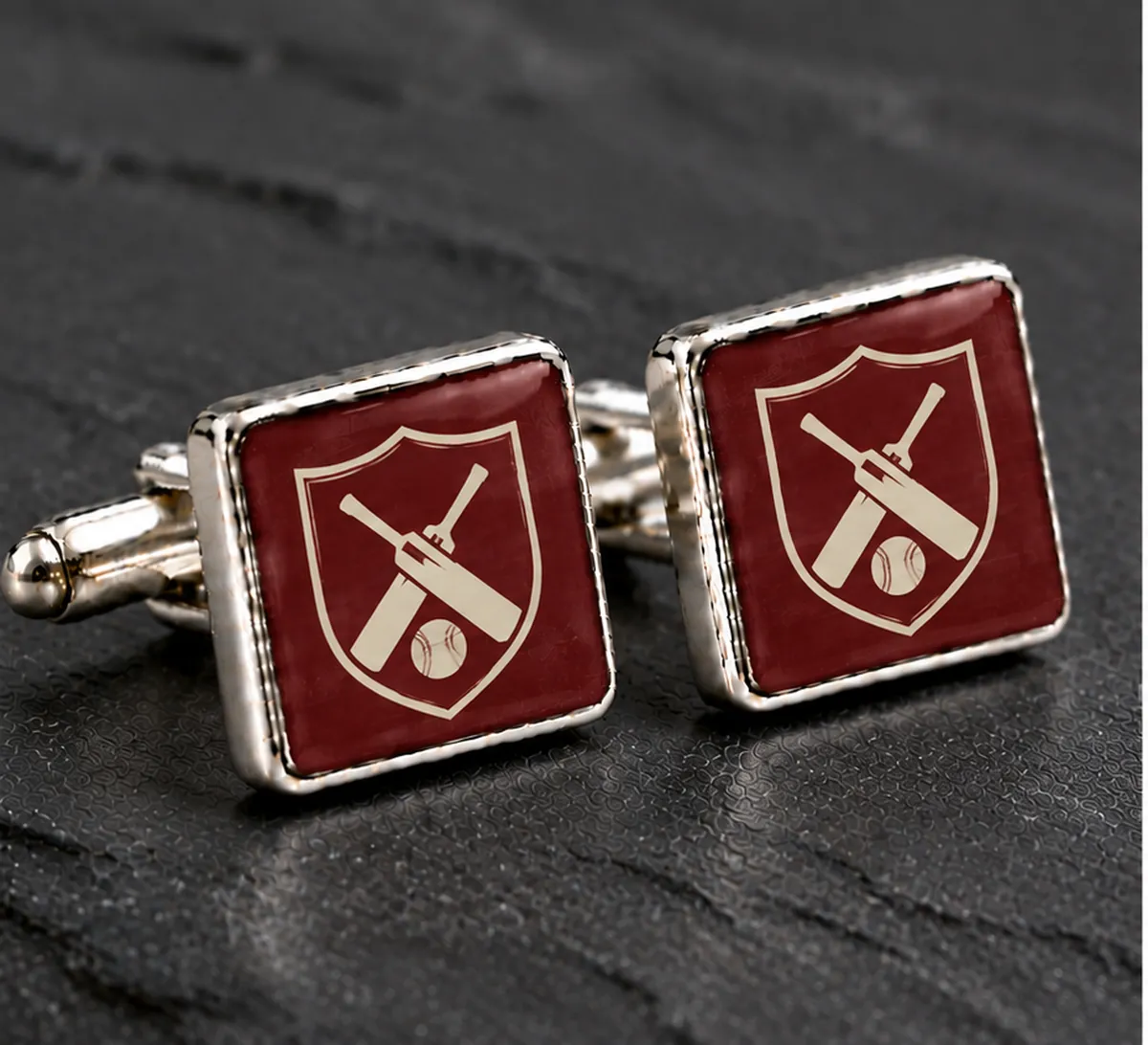 Football Club Cufflinks Printed with Your Club Badge printed with a cricket club design