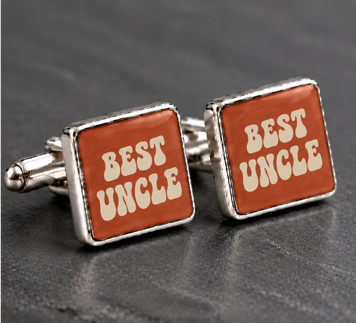 Personalised Uncle Cufflinks printed with a uncle design