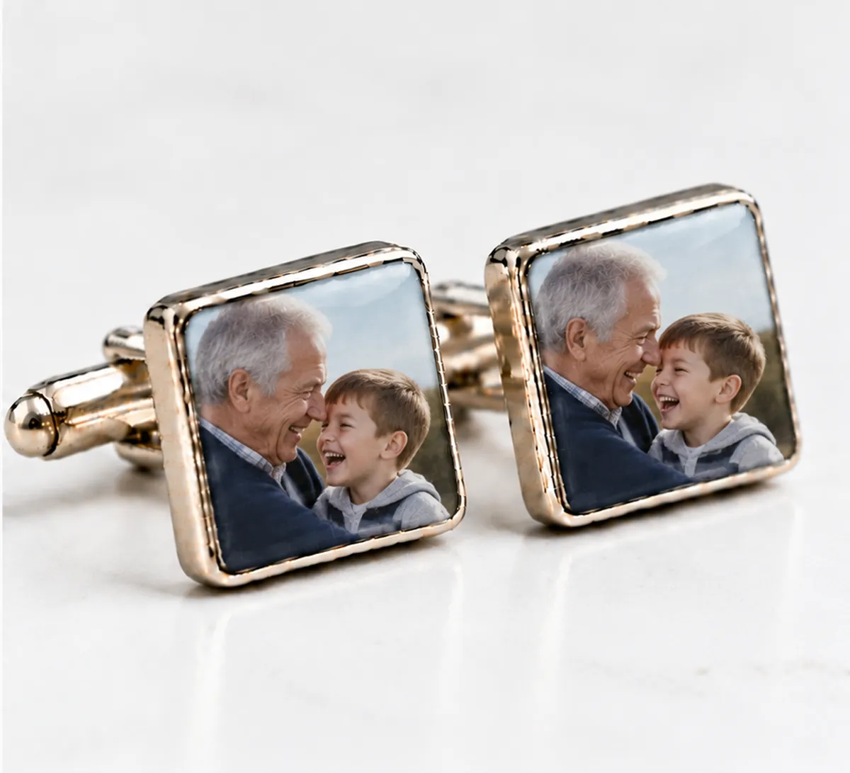 Personalised Cufflinks printed with a photo portrait design